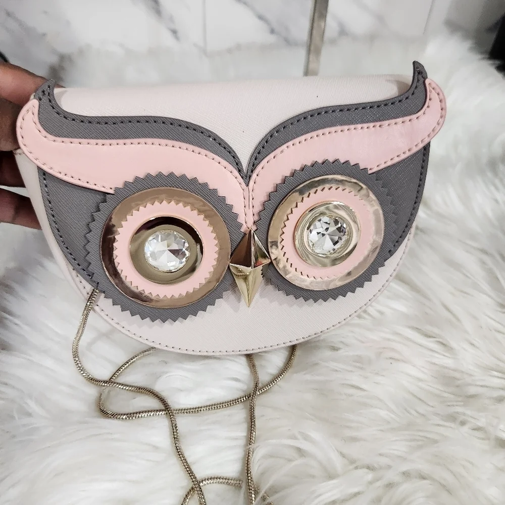 🤍▪️Kate Spade▪️Blaze A Trail Crystal Eye Owl Mini Crossbody or clutch ✨️🦉